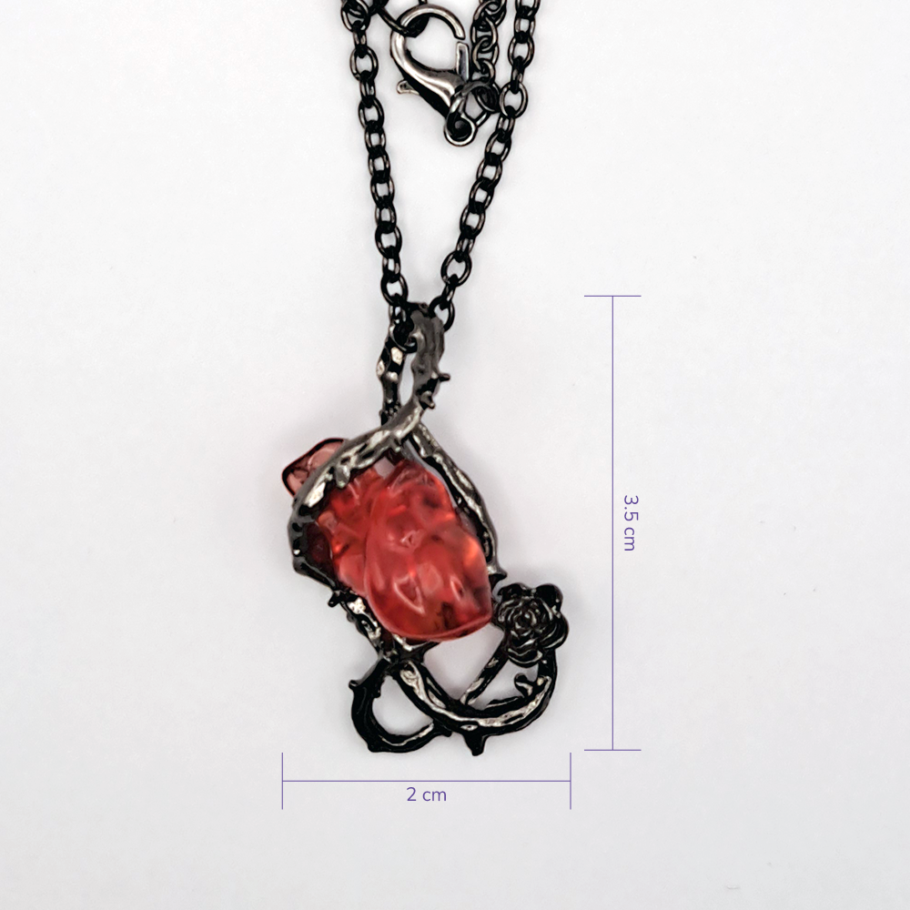 Corazón Fuego Interno: Plateado Oscuro