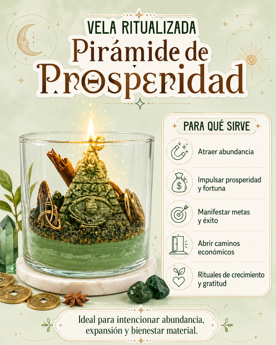 Pirámide de Prosperidad: Vela Ritualizada.