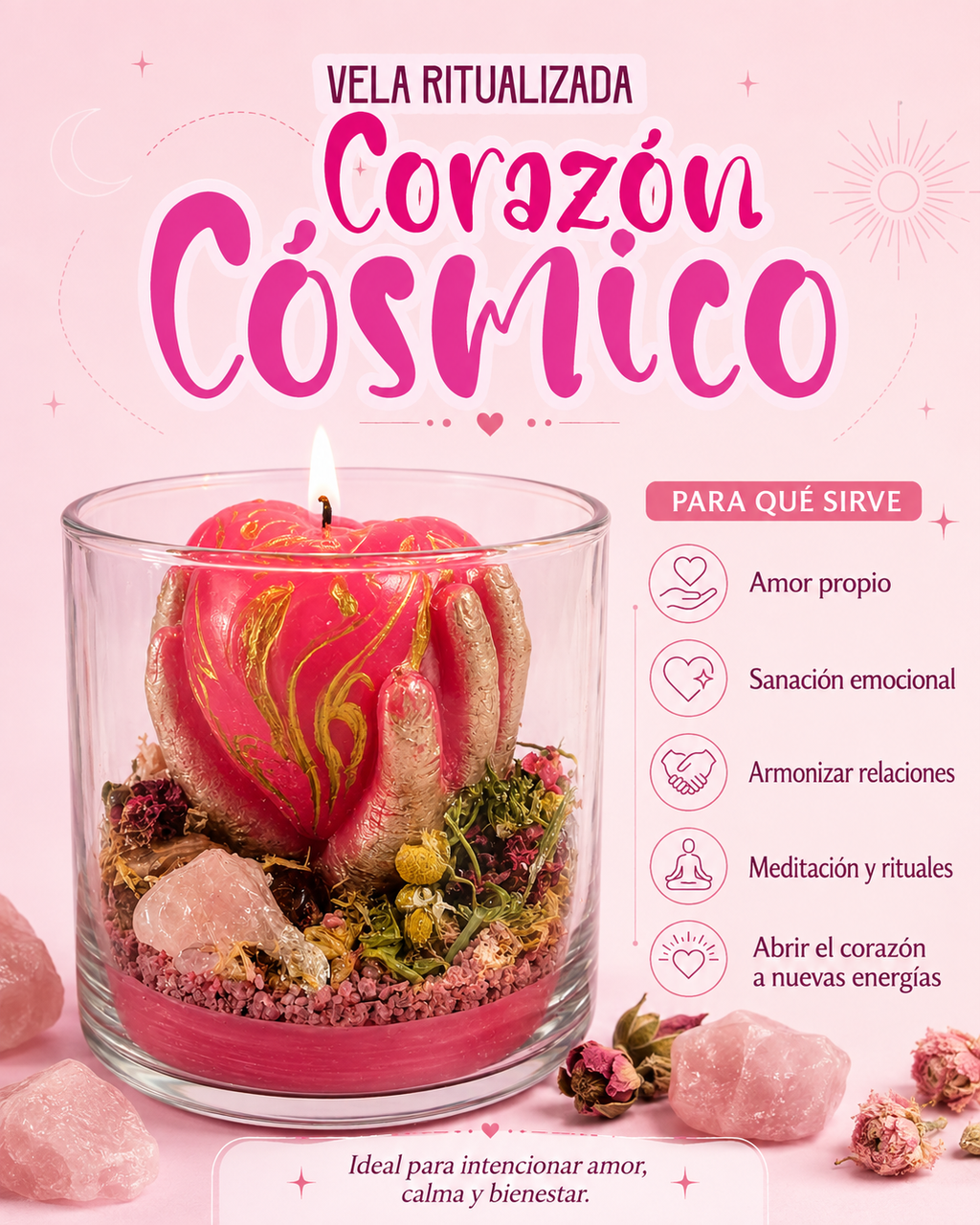 Corazón Cósmico: Vela Ritualizada