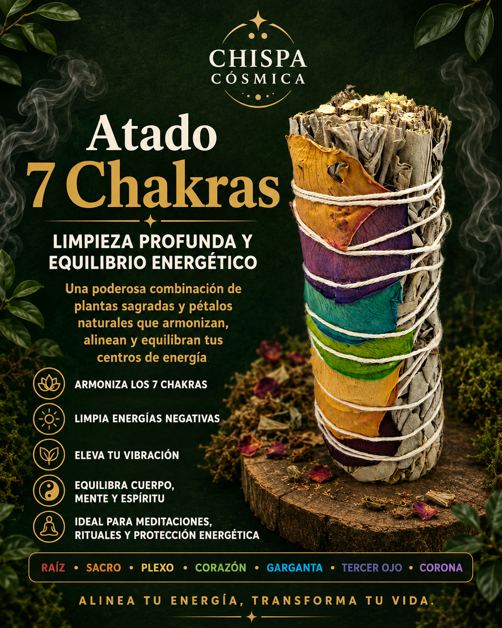 Atado Salvia Blanca 7 Chakras