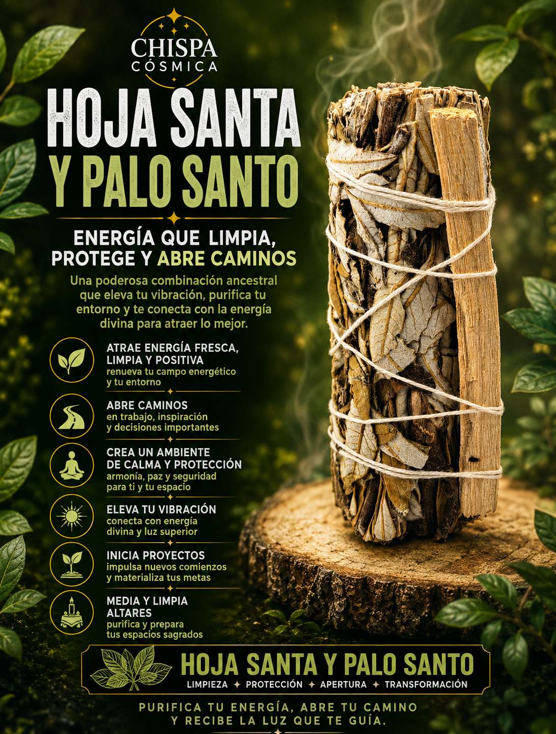 Atado Hoja Santa y Palo Santo
