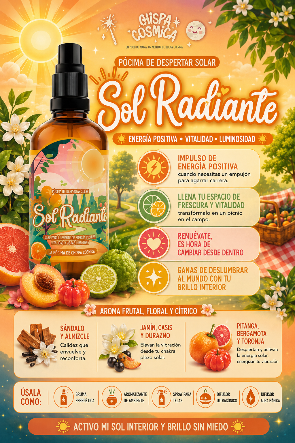 Sol Radiante: Pócima del despertar solar y las vibras positivas
