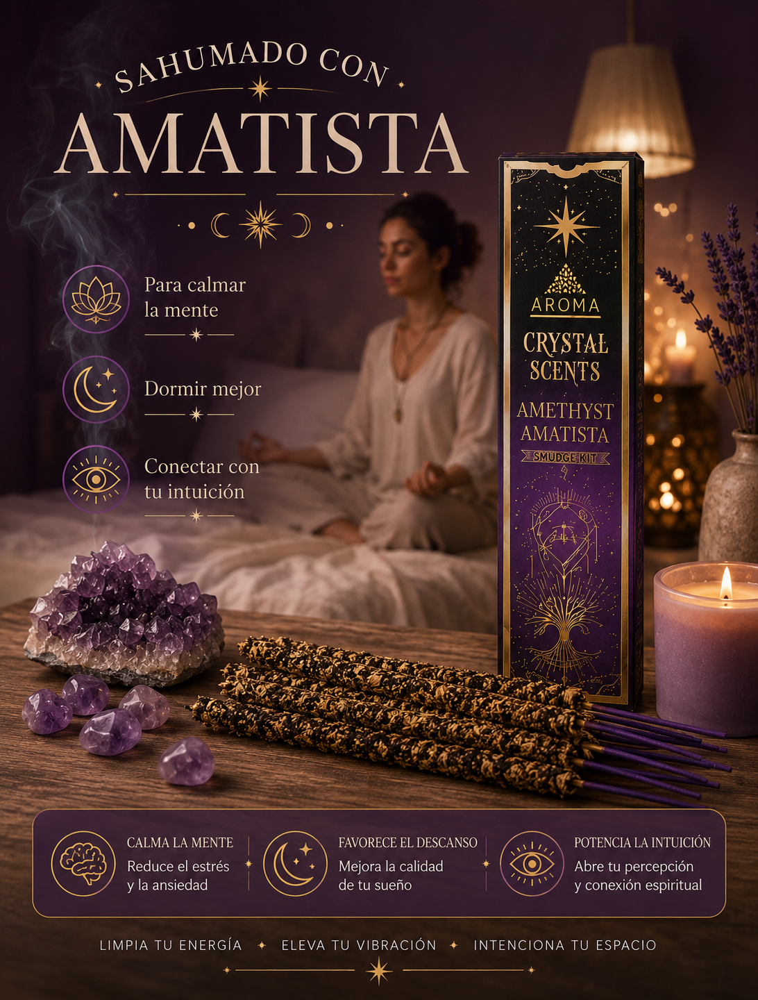 Incienso Amatista: Kit de sahumado